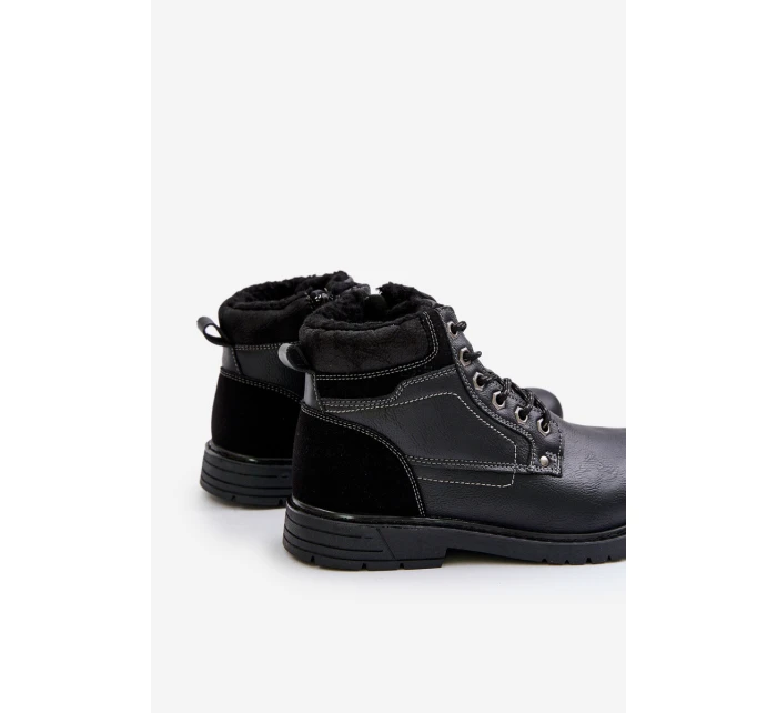 Zateplené pánské boty z eko kůže černé model 21679499 - EVENTO Zateplené pánské boty z eko kůže černé model 21679499 - EVENTO