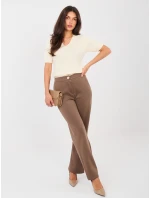 Spodnie IT SP model 21910984 ciemny bezowy - FPrice Spodnie IT SP model 21910984 ciemny bezowy - FPrice