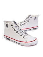 Pánské vysoké zateplené tenisky Big Star KK174345 Bílé Pánské vysoké zateplené tenisky Big Star KK174345 Bílé