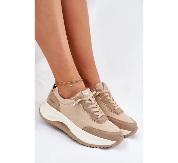 Dámské semišové tenisky na platformě Big Star HI-POLY SYSTEM – tmavě béžové