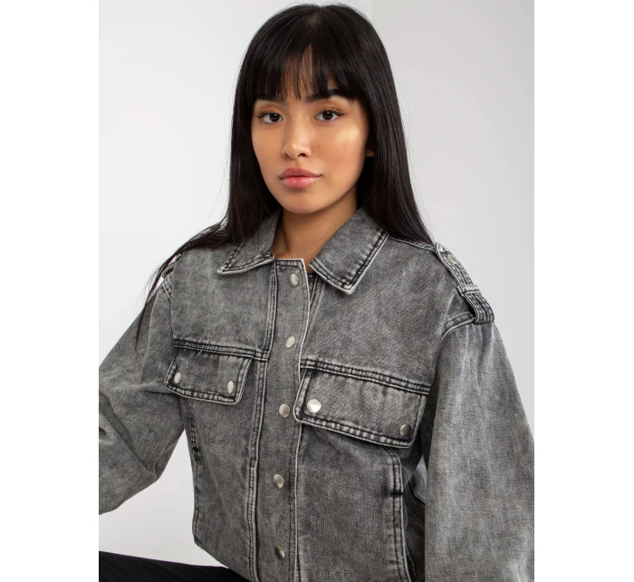 Dámská džínová bunda EM KR Šedá jeans model 20101358 - FPrice Dámská džínová bunda EM KR Šedá jeans model 20101358 - FPrice