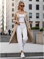 Dámský dvouřadový trenčkot s kapucí FashionStreet camel TY5656