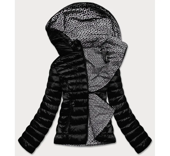 Černá dvouvrstvá dámská prošívaná bunda (B9775-1)