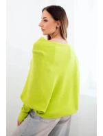 Dámský asymetrický viskózový svetr netopýr pistáciový
