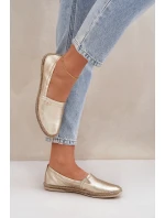 Elegantní Damské Kožené Espadrilky Zazoo 10177 Zlaté Elegantní Damské Kožené Espadrilky Zazoo 10177 Zlaté