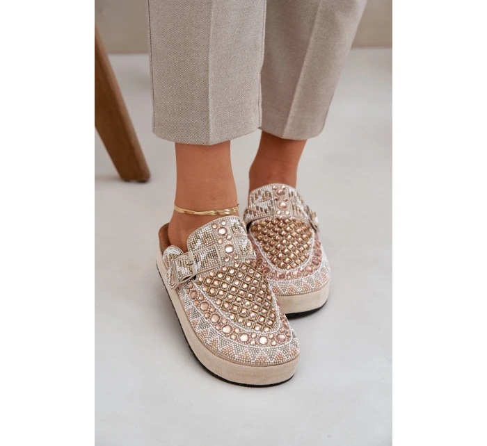 Zdobené Klapky Na Platformě Béžové model 21684886 - Boto