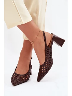 Dámské sandály na podpatku čokoládové model 22095121 - Boto