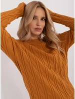 Sweter AT SW model 20463716 ciemny żółty - FPrice Sweter AT SW model 20463716 ciemny żółty - FPrice