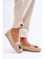 Semišové Mokasíny S Mašlí A Třásněmi Béžove Dorine Semišové Mokasíny S Mašlí A Třásněmi Béžove Dorine