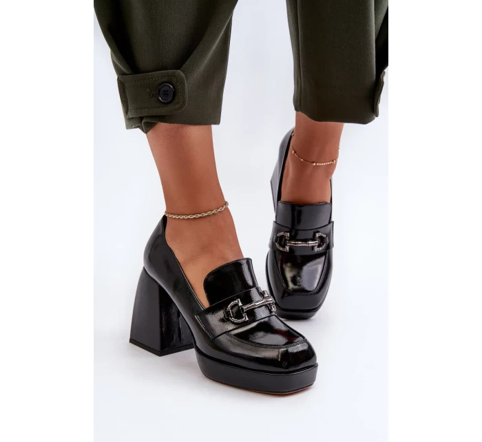 Dámské patentované boty na vysokém podpatku Černá D&A Dámské patentované boty na vysokém podpatku Černá D&A