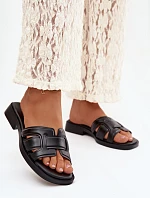 Dámské nazouváky na nízkém podpatku 78-192A Černé - Stephan Paris