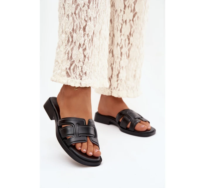 Dámské nazouváky na nízkém podpatku Černé Paris model 22010083 - Step in style Dámské nazouváky na nízkém podpatku Černé Paris model 22010083 - Step in style