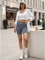 Spodenki damskie z wysokim stanem niebieskie model 22221808 - FashionStreet
