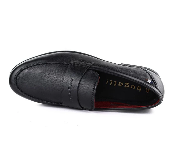 Pánské černé kožené polobotky model 22097191 - Bugatti Pánské černé kožené polobotky model 22097191 - Bugatti