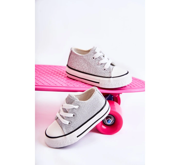 Dětské tenisky vázané stříbrný model 21587120 - Boto