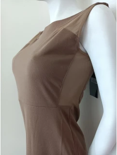 Dámské šaty bez rukávů 18417 hnědé - Koucla