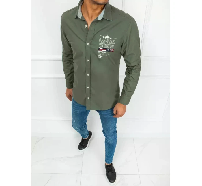 Pánská zelená košile FashionStreet DX2275