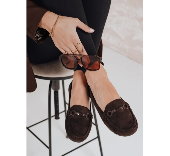 Dámské semišové hnědé mokasíny FashionStreet ZY1179
