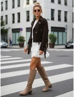 Dámská semišová bunda s třásněmi FashionStreet TY5573