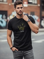Pánské bavlněné tričko s kreativním potiskem černé FashionStreet NX0149R