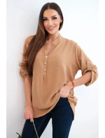 Halenka s delšími zády camelová Halenka s delšími zády camelová