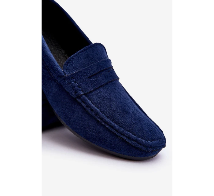 Pánské semišové mokasíny námořnická modrá Mack