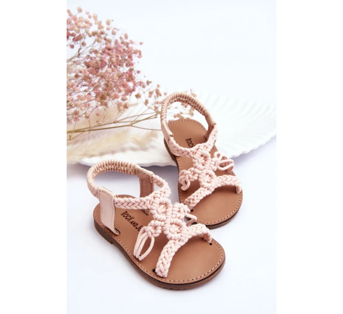 Dětské pletené nazouvací sandály Růžove Tracy Dětské pletené nazouvací sandály Růžove Tracy