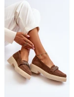 Zazoo 3429/W Dámské Semišové Mokasíny S Ozdobou Hnědé Zazoo 3429/W Dámské Semišové Mokasíny S Ozdobou Hnědé