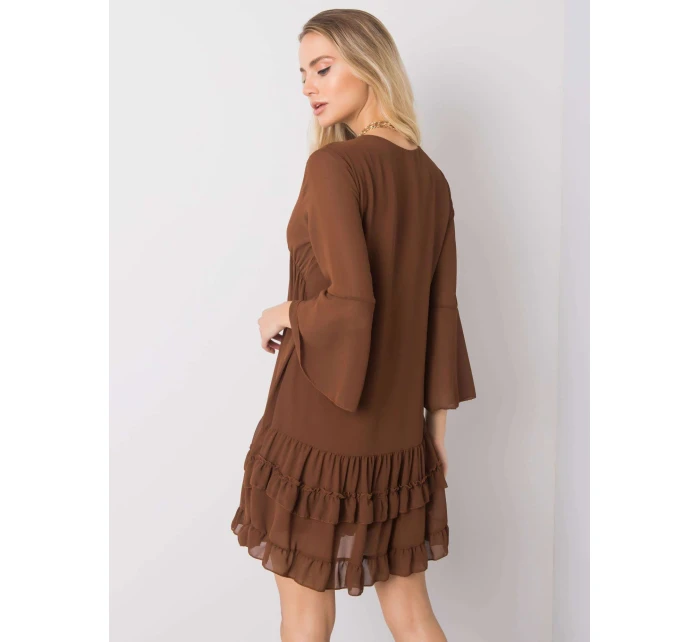 Sukienka DHJ SK model 20473535 brązowy - FPrice