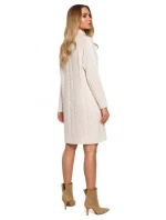 Dámské svetrové šaty s vysokým límcem M635 - Moe