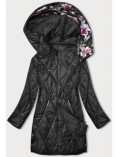 Černá dámská bunda s ozdobnou kapucí model 18844029 - S'WEST