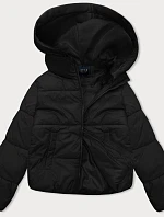 Dámská krátká zimní bunda s kapucí J Style černá (16M9187-392)