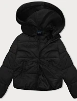 Dámská krátká zimní bunda s kapucí J Style černá (16M9187-392)