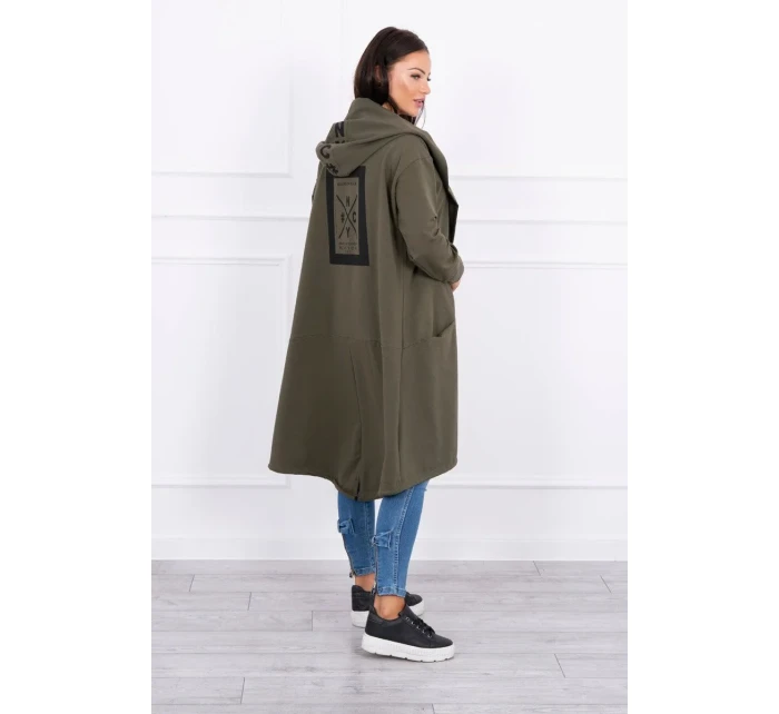 Kaki bunda s kapucí nadměrné velikosti Kaki bunda s kapucí nadměrné velikosti
