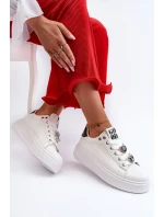 Dámské boty na platformě s ozdobami bílé model 21659166 - Boto Dámské boty na platformě s ozdobami bílé model 21659166 - Boto