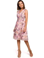 S225 Šifonové šaty s hlubokým výstřihem - model 2