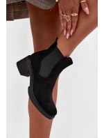 Dámské kotníkové boty na kostičkovém podpatku Luvina – černé Dámské kotníkové boty na kostičkovém podpatku Luvina – černé