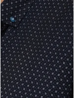 Pánská tmavě modrá vzorovaná košile slim fit FashionStreet DX2689 Pánská tmavě modrá vzorovaná košile slim fit FashionStreet DX2689