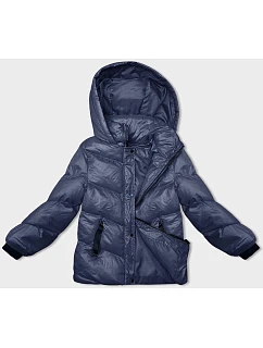Dámská péřová zimní bunda tmavě modrá (23065-1)