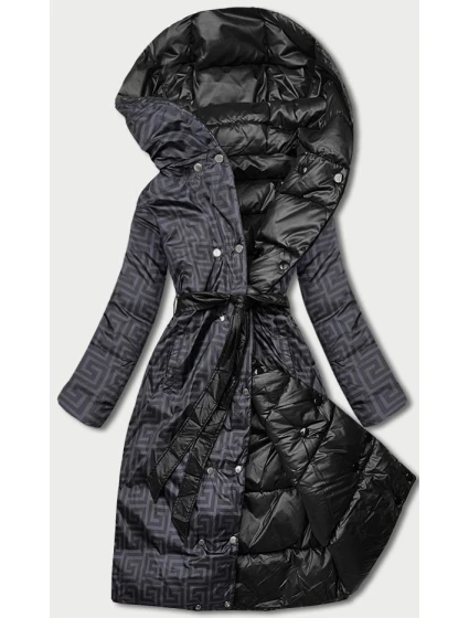 DWUSTRONNA DŁUGA KURTKA Z KAPTUREM CZARNA model 21244976 - MINORITY