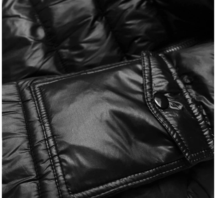 Černá krátká dámská zimní bunda (YP-20129-1)