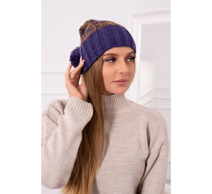 Paris fleecová čepice K213 purple+mustard