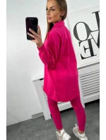 3dílný set halenka, top a legíny fuchsiová