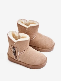 Dětské nazouvací zateplené sněhule Béžove model 21605425 - Boto