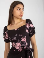 Šaty LK SK 508641.29 černá a růžová Šaty LK SK 508641.29 černá a růžová