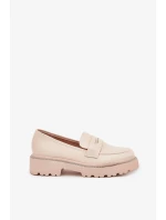 Dámské eko kožené mokasíny s cyrkoniemi Wilamla – béžové Dámské eko kožené mokasíny s cyrkoniemi Wilamla – béžové