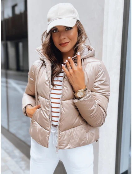 Dámská prošívaná přechodová bunda LOLAROSE béžová FashionStreet TY3738