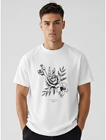 Tshirt męski oversize z nadrukiem bawełniany biały model 22214374 - FashionStreet Tshirt męski oversize z nadrukiem bawełniany biały model 22214374 - FashionStreet