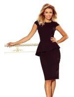 Elegantní černé dámské midi šaty s volánkem model 6332290