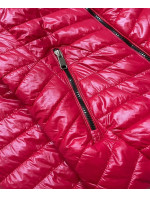 Červená lesklá dámská bunda (6380)